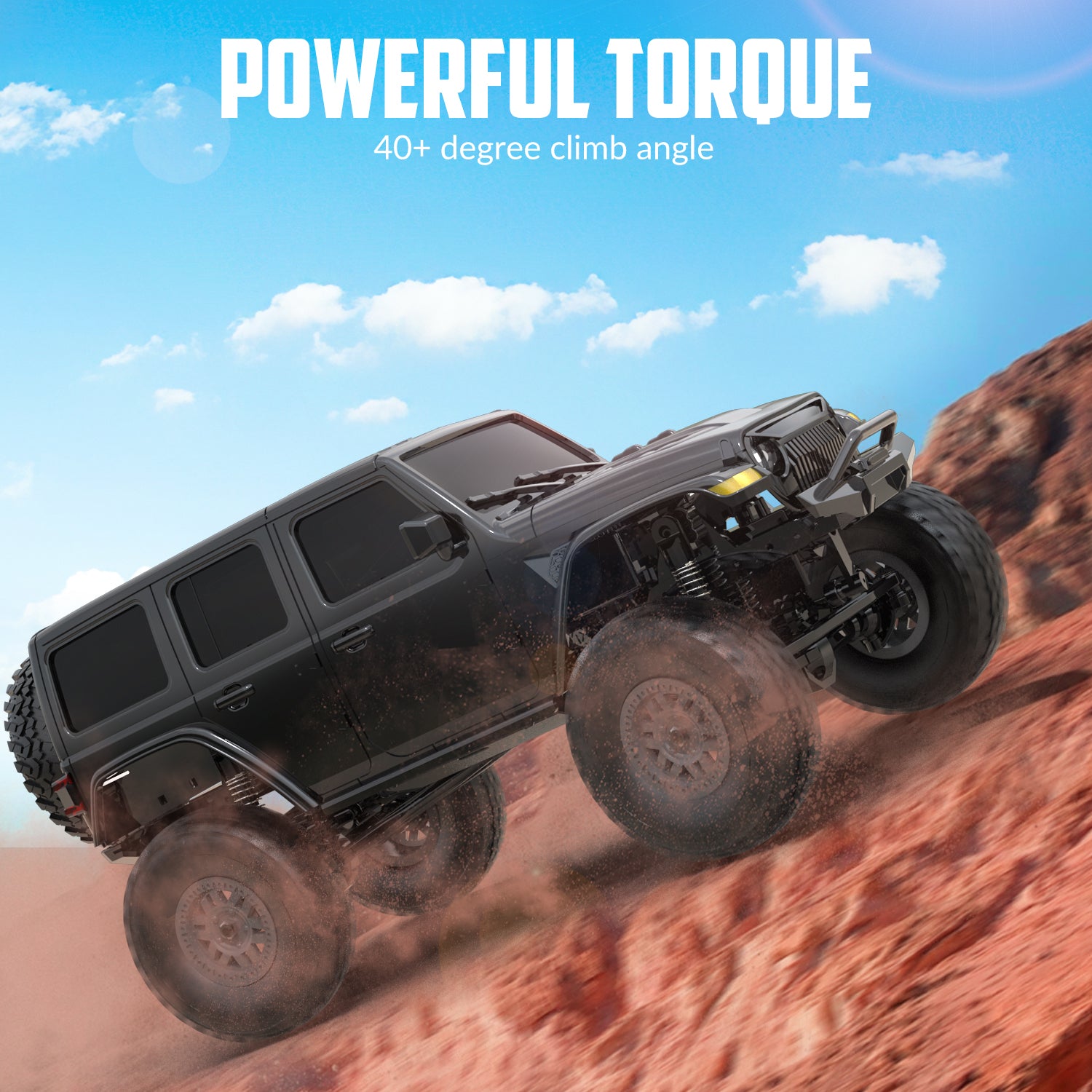 1/24 Scale Remote Control Crawler Rock Climbing with Led Light (Black) 1/24 Scale Remote Control Crawler Rock Climbing with Led Light (Black)
