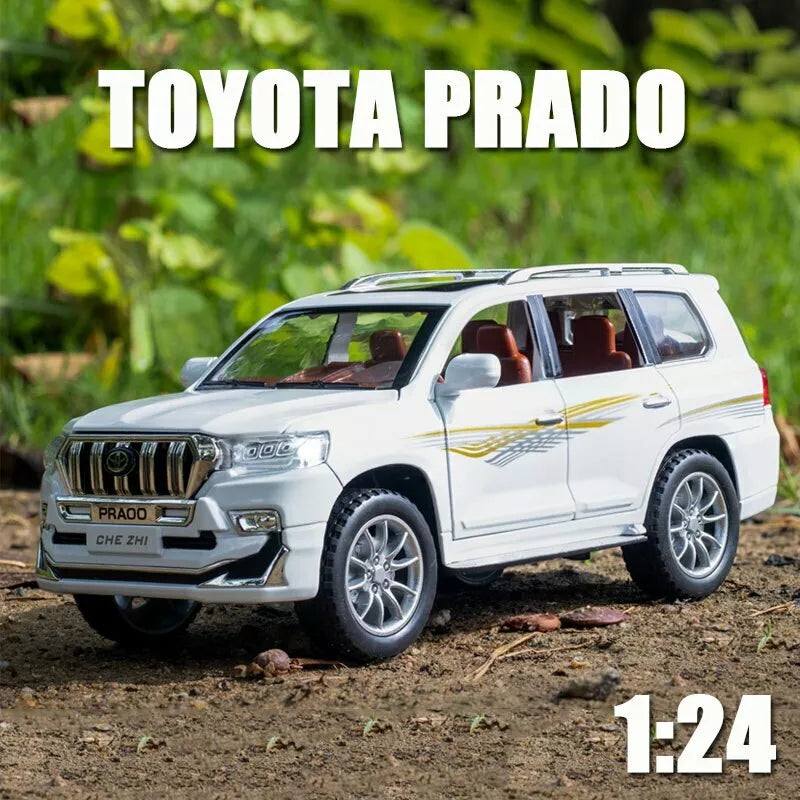 TOYOTA PRADO DIECAST METAL PULLBACK TOY CAR - SCALE 1:24 (21 X 8.3 X 8.5 CM)