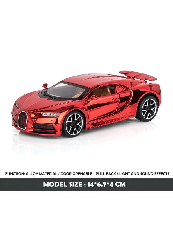 Red - Bugatti Chiron – Diecast Model Car Premium Collectible Toy Scale - 1:32. Red - Bugatti Chiron – Diecast Model Car Premium Collectible Toy Scale - 1:32.