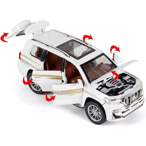 TOYOTA PRADO DIECAST METAL PULLBACK TOY CAR - SCALE 1:24 (21 X 8.3 X 8.5 CM)