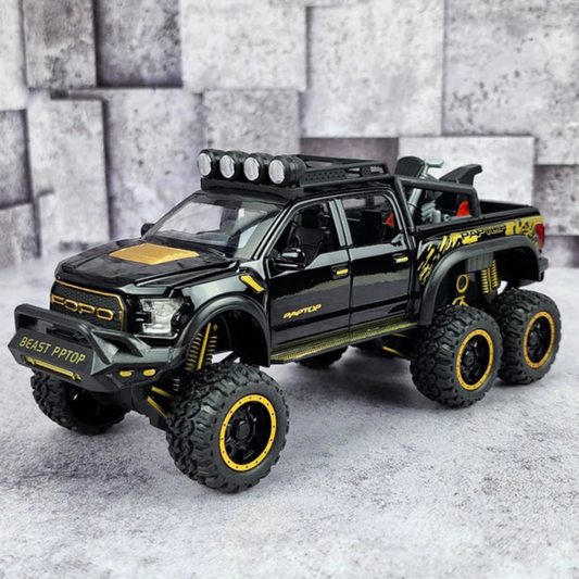 FORD RAPTOR WITH BIKE DIECAST METAL PULLBACK TOY CAR - SCALE 1:24 (22.0 X 9.0 X 9.5 CM)