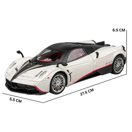 PAGANI HUAYRA DIECAST ALLOY METAL PULLBACK TOY CAR - SCALE: 1:18 (27.5 X 5.5 X 6.5 CM) - PREMIUM EDITION