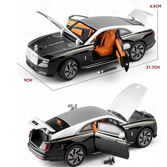 ROLLS ROYCE SPECTRE DIECAST METAL PULLBACK TOY CAR - SCALE 1:24 (21.7 X 9 X 6.5 CM)