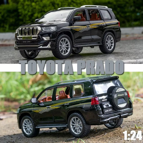 TOYOTA PRADO DIECAST METAL PULLBACK TOY CAR - SCALE 1:24 (21 X 8.3 X 8.5 CM)