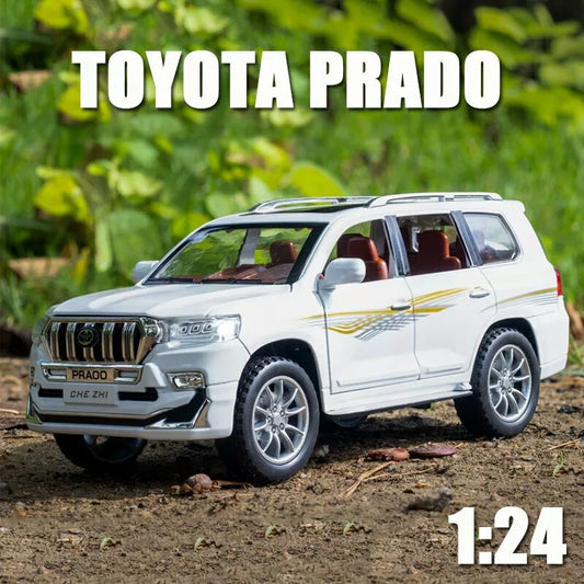 TOYOTA PRADO DIECAST METAL PULLBACK TOY CAR - SCALE 1:24 (21 X 8.3 X 8.5 CM)