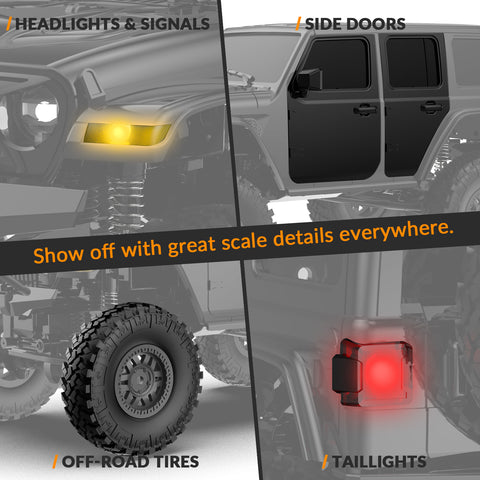1/24 Scale Remote Control Crawler Rock Climbing with Led Light (Black)