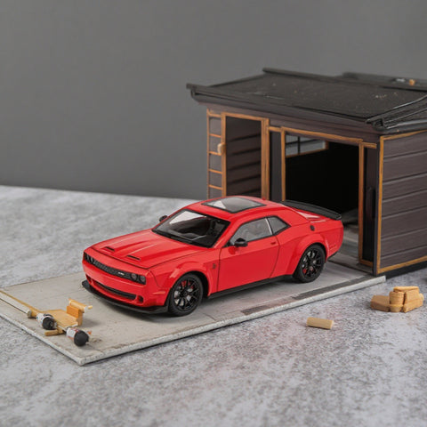 1:24 Dodge Challenger Charger SRT Alloy Car Model With Sound and Light Pullback Decorate Metal Model