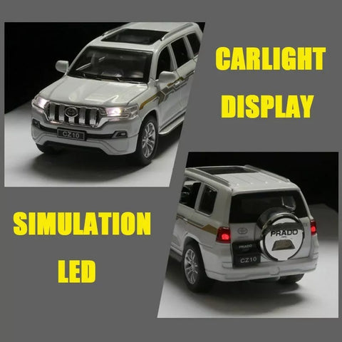 TOYOTA PRADO DIECAST METAL PULLBACK TOY CAR - SCALE 1:24 (21 X 8.3 X 8.5 CM)