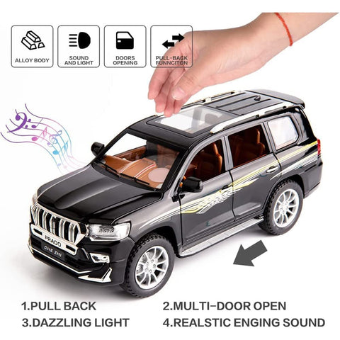 TOYOTA PRADO DIECAST METAL PULLBACK TOY CAR - SCALE 1:24 (21 X 8.3 X 8.5 CM)