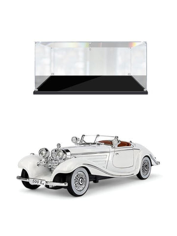 White - Mercedes Benz 500K Model 1:24 Scale Diecast Car - Metal Collectible | NX-N-24 - Acrylic Transparent Box.