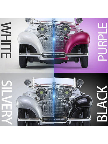 White - Mercedes Benz 500K Model 1:24 Scale Diecast Car - Metal Collectible | NX-N-24 - Acrylic Transparent Box.