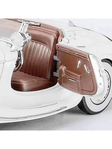 White - Mercedes Benz 500K Model 1:24 Scale Diecast Car - Metal Collectible | NX-N-24 - Acrylic Transparent Box.