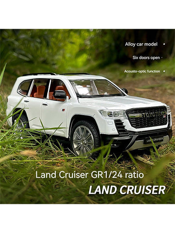 Toyota Land Cruiser GT Model 1:24 Scale Diecast Car - White Metal Collectible | TV-O-24