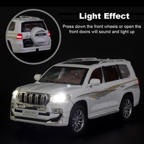TOYOTA PRADO DIECAST METAL PULLBACK TOY CAR - SCALE 1:24 (21 X 8.3 X 8.5 CM)
