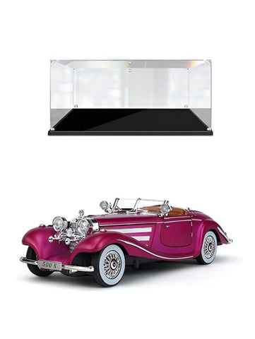 White - Mercedes Benz 500K Model 1:24 Scale Diecast Car - Metal Collectible | NX-N-24 - Acrylic Transparent Box.