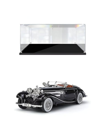 White - Mercedes Benz 500K Model 1:24 Scale Diecast Car - Metal Collectible | NX-N-24 - Acrylic Transparent Box.