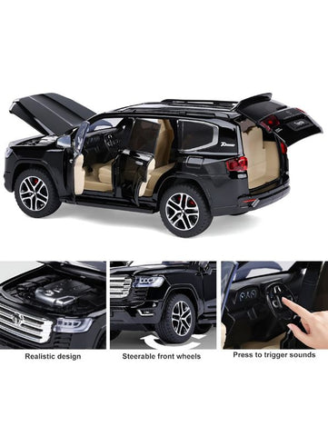 Black - Toyota Land Cruiser – LC300 Diecast Model - High-Quality Alloy Collectible Car with Detailed Craftsmanship - Scale - 1:18 - MD1440